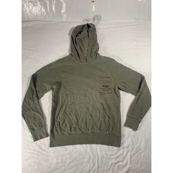 Express Other - Express Hoodie Mens Cotton Small Army Green Pullover Sweatshirt EXP